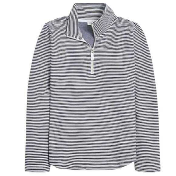 J. Crew Sweaters - J. Crew Striped Terry Half Zip Pullover